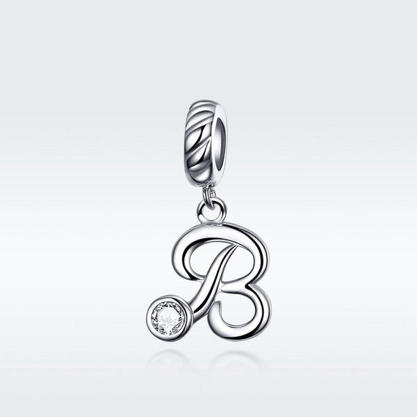 925 Sterling Silver Personalized Letter Pendant For Diy Bracelets And Necklaces Style Charms & Pendants