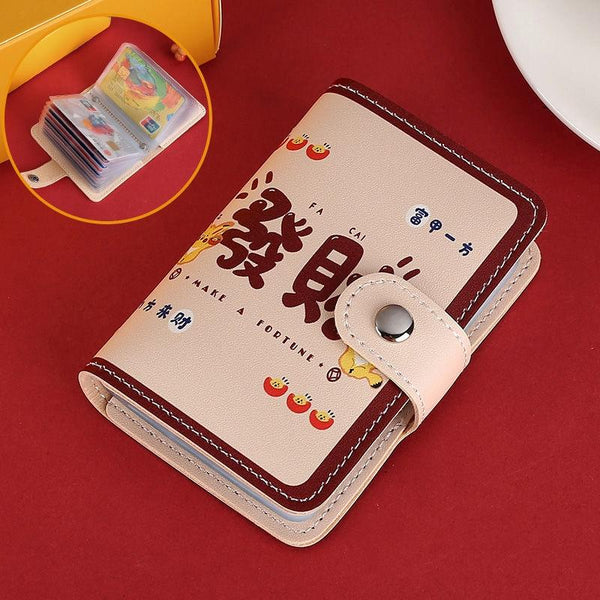 Festive Cartoon Snap Anti Degaussing Card Holder Lucky Change Id Storage Bag Make Fortune Business Card Holders