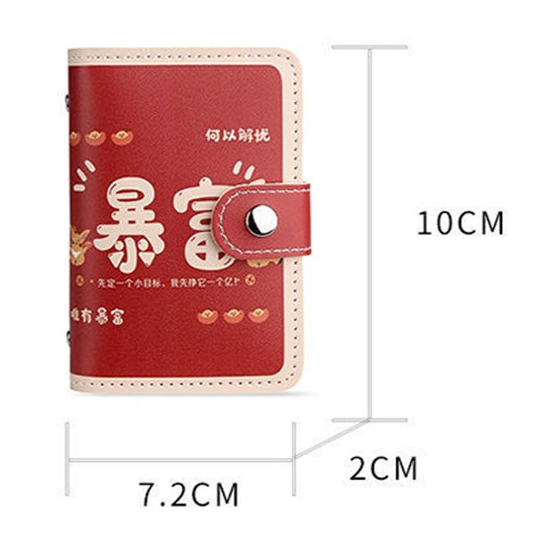 Festive Cartoon Snap Anti Degaussing Card Holder Lucky Change Id Storage Bag Make Fortune Business Card Holders