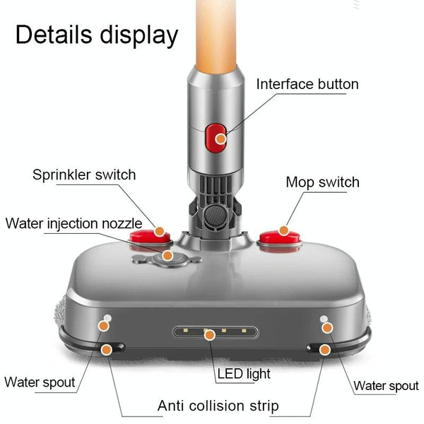 Electric Wet & Dry Mopping Head With Water Tank For Dyson V7 / V8 V10 V11 Vacuum Cleaner Parts