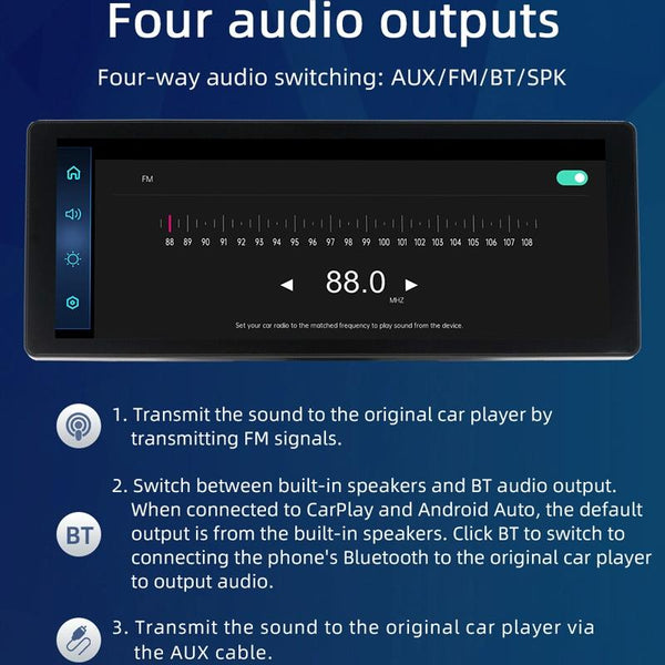 Car Bluetooth Dvr Monitor Supports Carplay Android Auto Display Camera Rear View Monitors/Cams & Kits