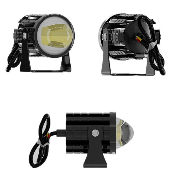 1Pair 12V 85V Motorcycle Headlights Dual Colour Automotive Led Working Colour: White + Light With Flashing Yellow Other Lighting Parts