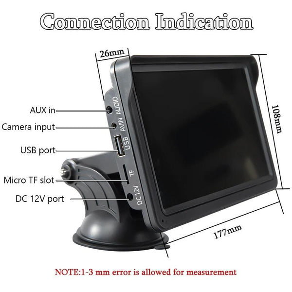 7 Inch Bluetooth 5.0 Carplay Monitor Portable Compatible With Most Vehicles Display + Camera Rear View Monitors/Cams & Kits
