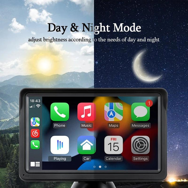 7 Inch Bluetooth 5.0 Carplay Monitor Portable Compatible With Most Vehicles Display + Camera Rear View Monitors/Cams & Kits