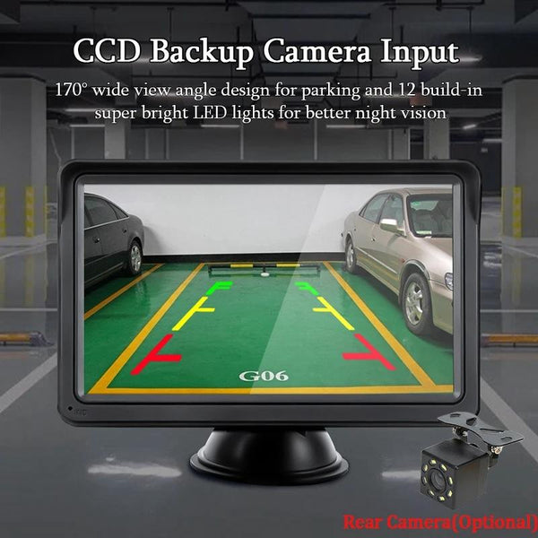 7 Inch Bluetooth 5.0 Carplay Monitor Portable Compatible With Most Vehicles Display + Camera Rear View Monitors/Cams & Kits
