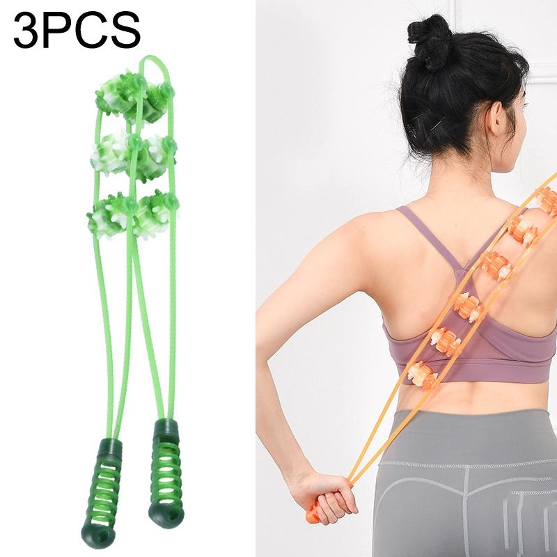 3 Wheel Manual Back Massager Green Massagers