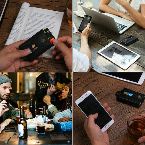 Stainless Steel Edc Wallet Black Metal Card Holder Wallets