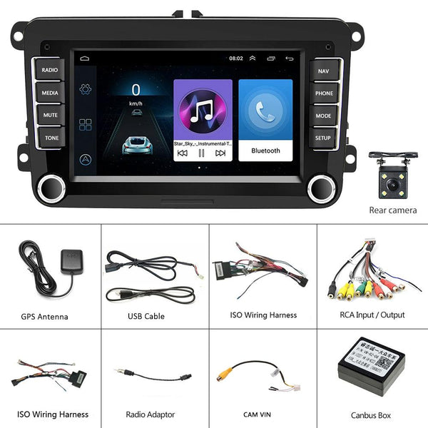 7 Inch Android Car Navigation Player For Volkswagen 2 + 32G Wireless Carplay 4Lights Camera Car Audio In Dash Units