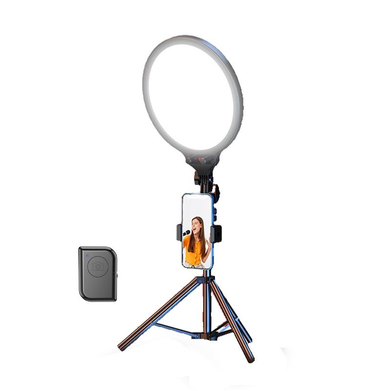Full Screen Selfie Ring Light Tripod Set For Live Stream 210Cm Height Selfie Lights