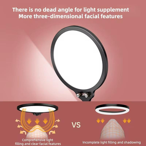 Full Screen Selfie Ring Light Tripod Set For Live Stream 210Cm Height Selfie Lights