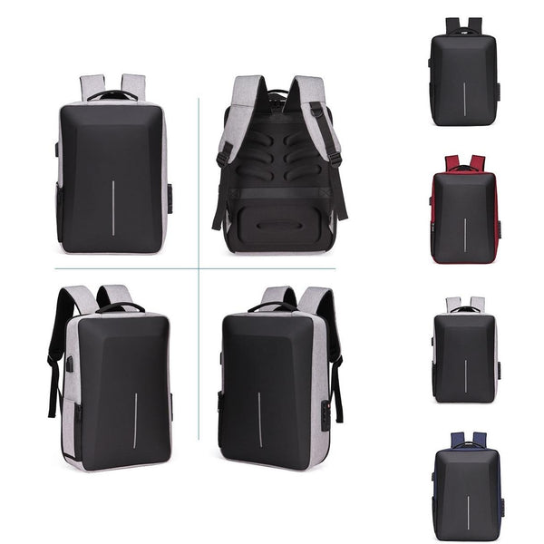 Men Anti Theft Hard Shell Backpack With Alloy Frame Gray Laptop Cases & Bags