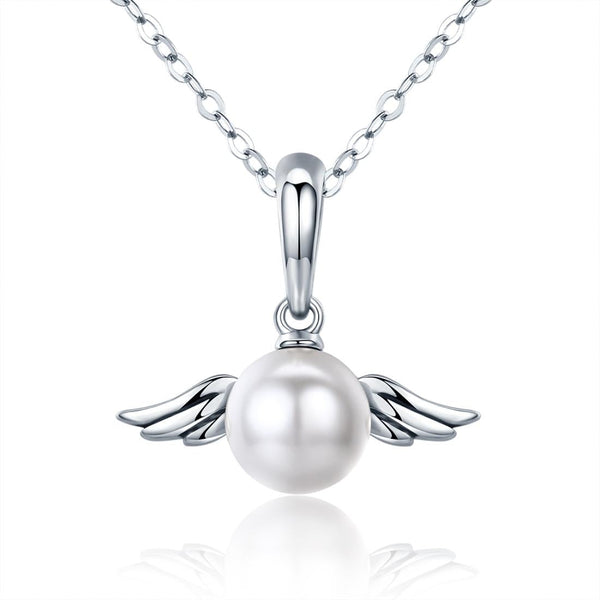 925 Sterling Silver Angel Wing Pendant With Shell Bead Charm For Diy Bracelets Style Pendent + Necklace Necklaces & Pendants