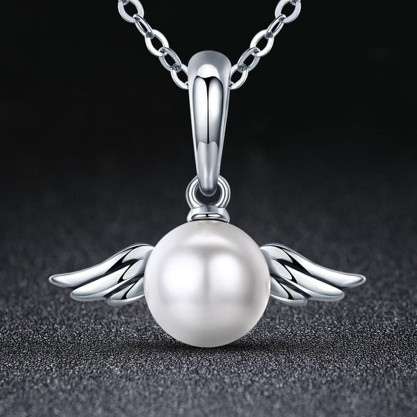 925 Sterling Silver Angel Wing Pendant With Shell Bead Charm For Diy Bracelets Style Pendent + Necklace Necklaces & Pendants