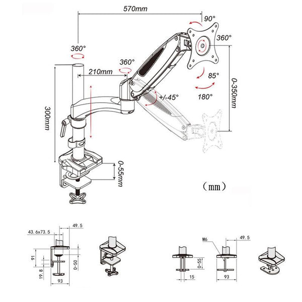 Desktop Monitor Stand Rotating Monitor Mounts & Stands