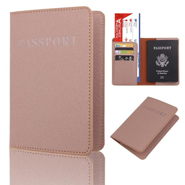Khaki Frosted Pu Multi Card Passport Holder For Travel Abroad Travel Wallets