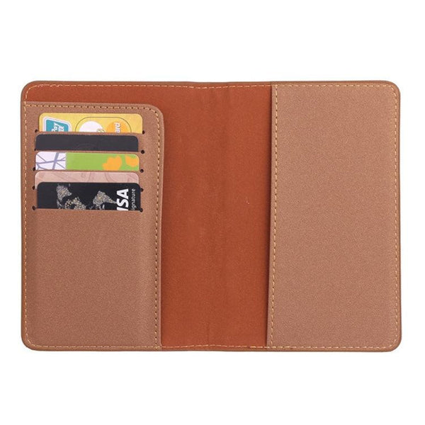 Khaki Frosted Pu Multi Card Passport Holder For Travel Abroad Travel Wallets