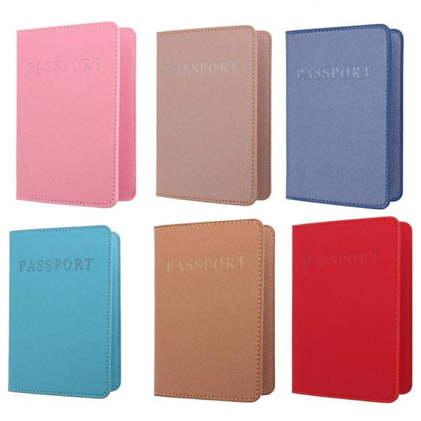 Khaki Frosted Pu Multi Card Passport Holder For Travel Abroad Travel Wallets