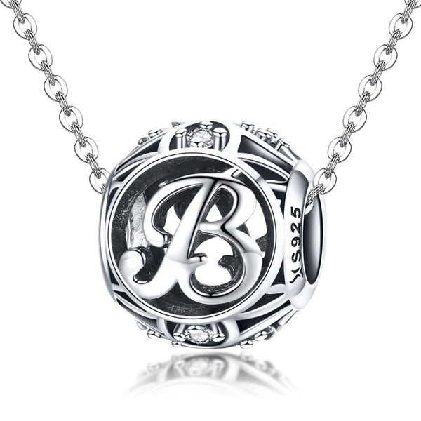 925 Sterling Silver Personalized Letter Beads For Diy Bracelets & Necklaces Style Charms & Pendants