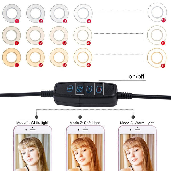 360 Degree Flexible Selfie Ring Light With Phone Holder For Live Streaming Selfie Lights