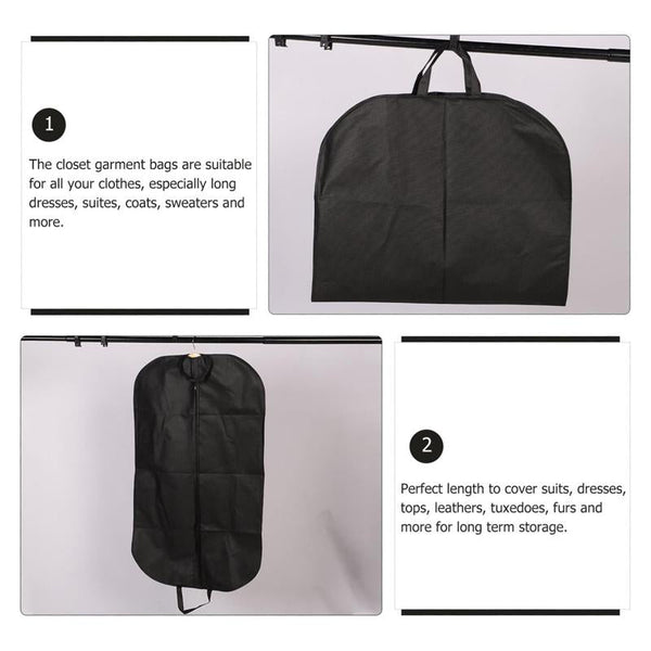 Black Non Woven Coat Suit Dust Bag 60X100cm Garment Bags
