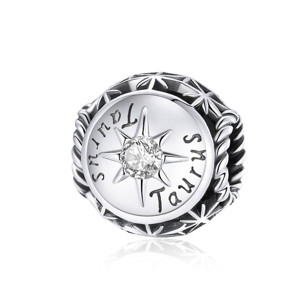 Veile Studios 925 Sterling Silver Zodiac Zircon Bead Bracelet / Necklace Taurus Style Necklaces & Pendants