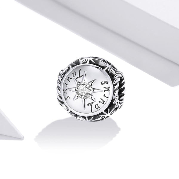 Veile Studios 925 Sterling Silver Zodiac Zircon Bead Bracelet / Necklace Taurus Style Necklaces & Pendants