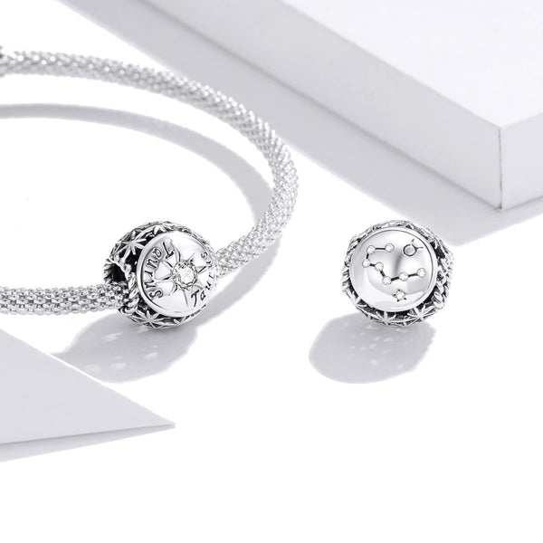 Veile Studios 925 Sterling Silver Zodiac Zircon Bead Bracelet / Necklace Taurus Style Necklaces & Pendants