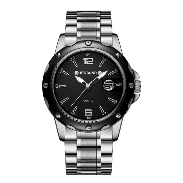 Waterproof Luminous Quartz Watch For Outdoor White Steel Black Watches