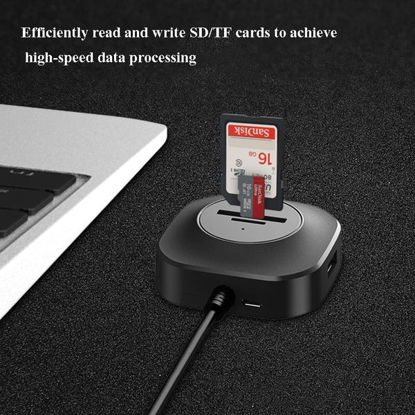 High Speed 3 Port Usb Hub With Tf / Sd Card Reader Usb Cables Hubs & Adapters