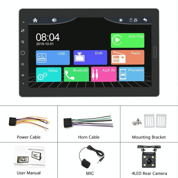 10.1 Inch Full Screen Car Mp5 Player With Wired Carplay + 4 Camera Video In Dash Units W/O Gps