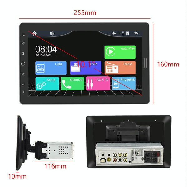 10.1 Inch Full Screen Car Mp5 Player With Wired Carplay + 4 Camera Video In Dash Units W/O Gps