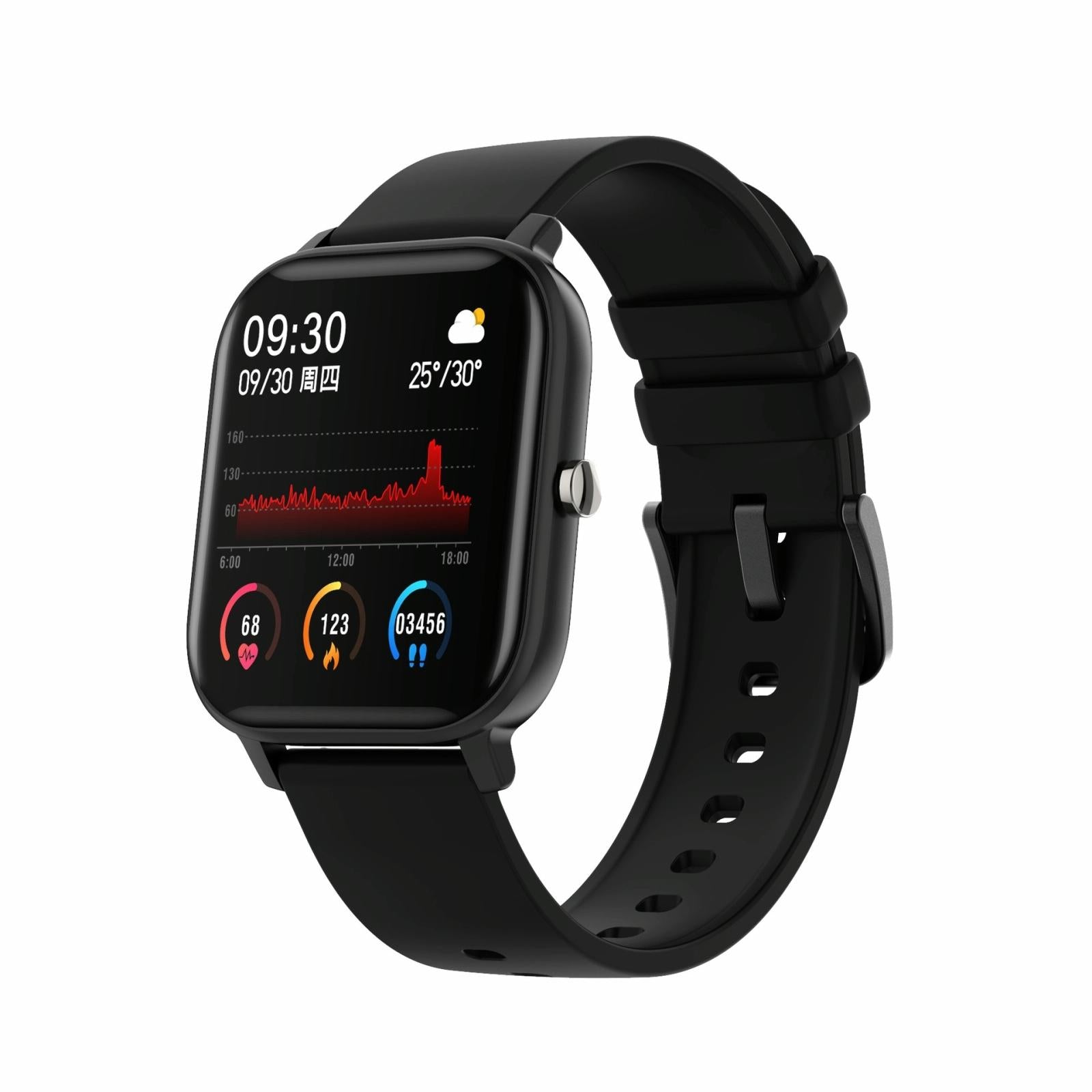 1.4 Inch Heart Rate & Blood Pressure Smart Watch Black Smart Watches