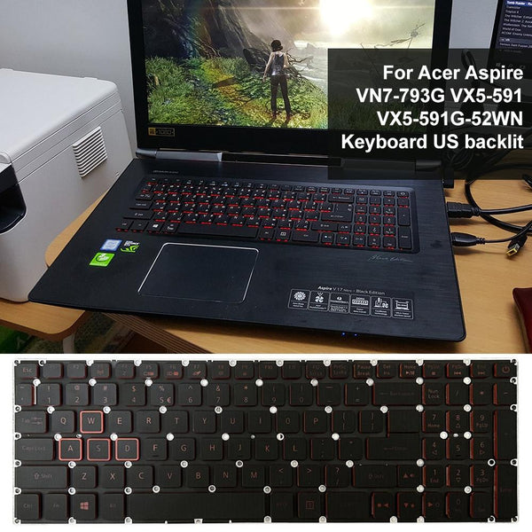 Red Backlit Laptop Keyboard Us Version For Acer Nitro 5 An515 43 Keyboards
