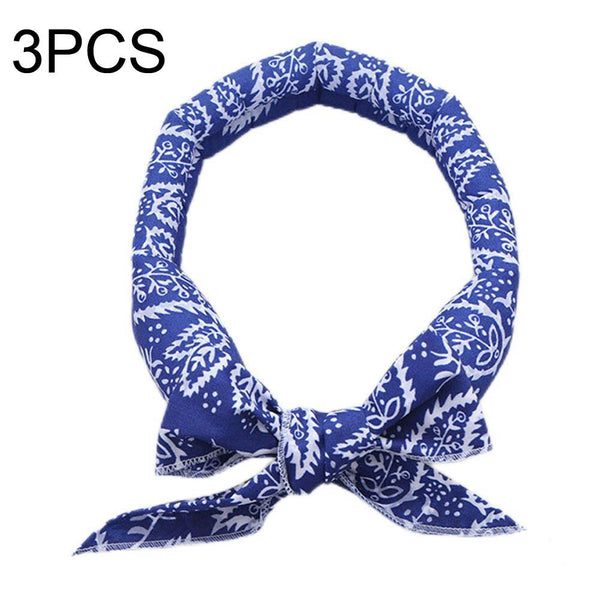 3 Piece Cooling Bandana Neck Wraps For Summer Blue Leaves Scarves & Wraps
