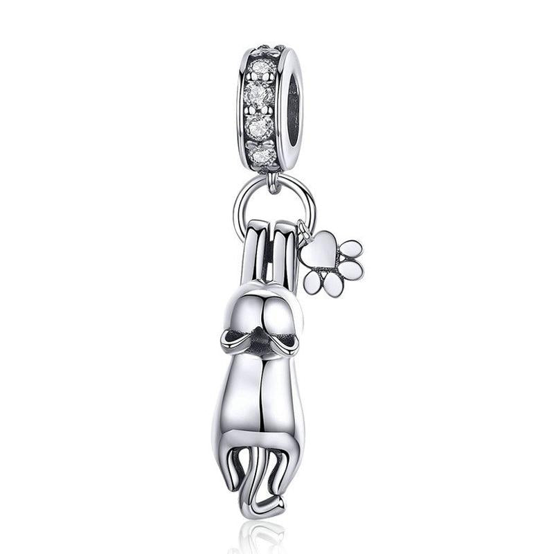 925 Sterling Silver Cat Charm For Diy Bracelet Style Pendant Charms & Pendants