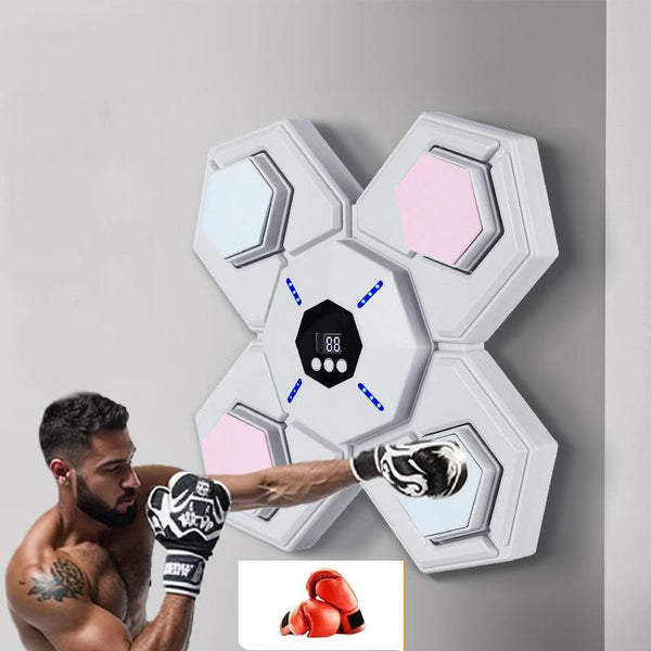 Rechargeable Bluetooth Boxing Machine With Adult Gloves Pink Punching Bags