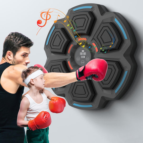 9 Speed Bluetooth Music Boxing Machine With Lights Black Gray Punching Bags