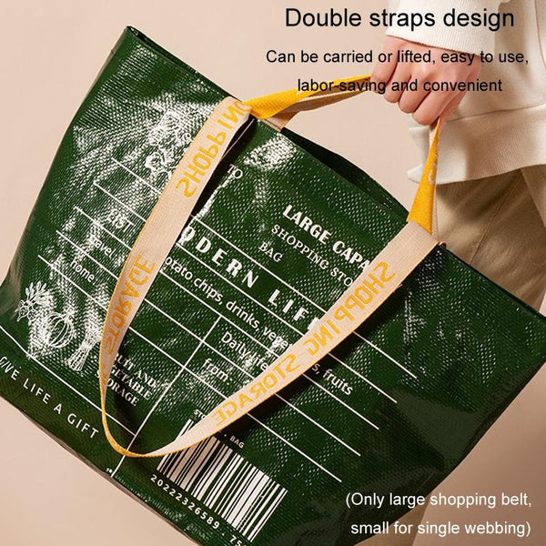 Eco Friendly Large Capacity Folding Shopping Bag Beige Shopping Trolleys Baskets
