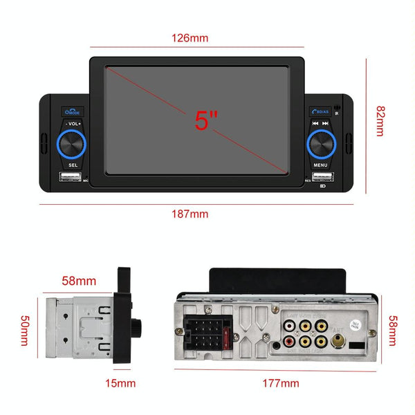 5 Inch Car Mp5 Player W / Bluetooth & Microphone + 4 Lights Camera Video In Dash Units W/O Gps