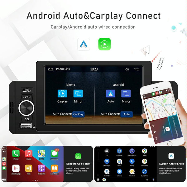 5 Inch Car Mp5 Player W / Bluetooth & Microphone + 4 Lights Camera Video In Dash Units W/O Gps
