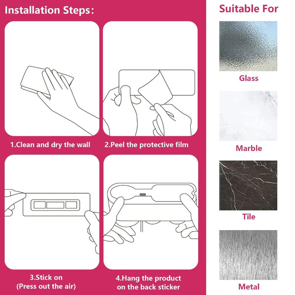 Wall Mounted Hair Dryer Bracket Storage Rack Black Nickel With Hand Red Bathroom Storage & Organisers