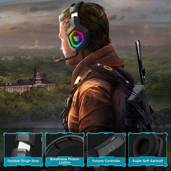 Rgb Led Gaming Headset With Wired Connection Headsets