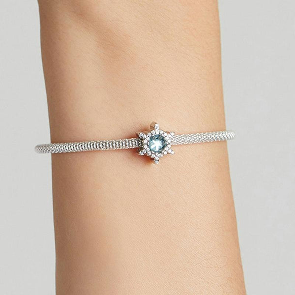 925 Sterling Silver Diy Winter Snowflake Bracelet Bead Set Charms & Pendants