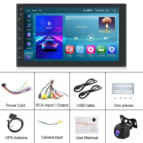 7 Inch Android 11 Carplay Navigation Player + Ahd Camera Other Car Audio