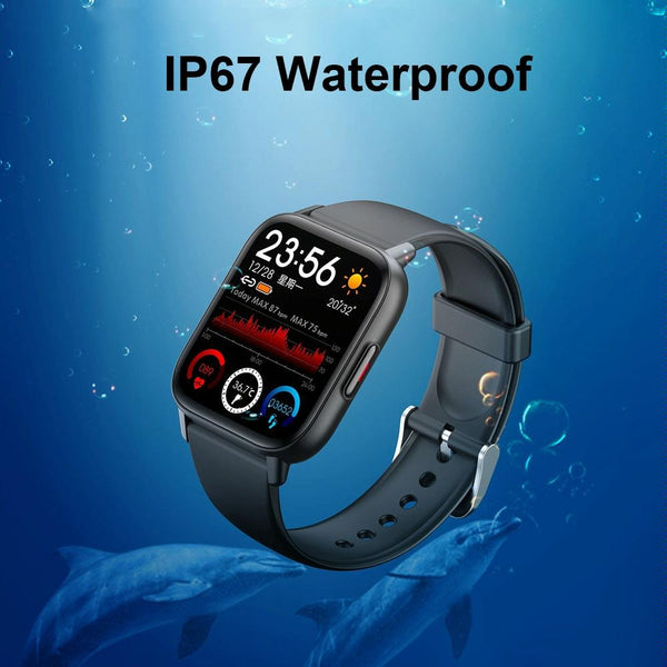 1.69 Inch Waterproof Smart Watch With Health Monitoring & Body Temp Detection Pink Smart Watches