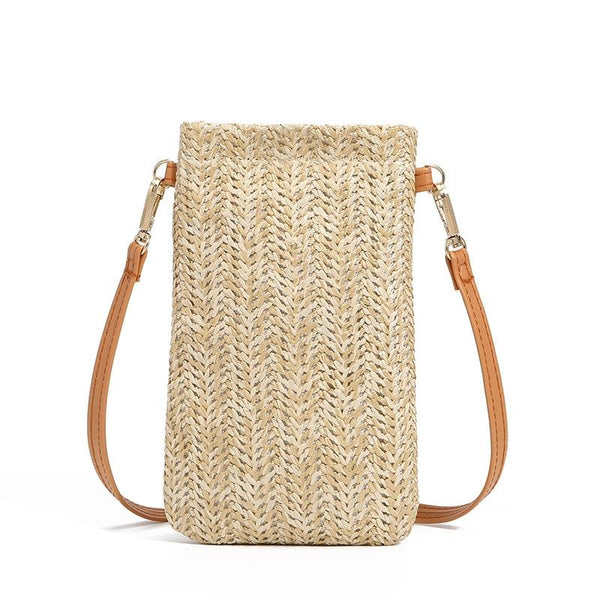 Stylish Straw Beach Bag With Shoulder Strap Cream Women's Bags & Handbags