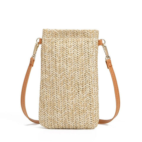 Stylish Straw Beach Bag With Shoulder Strap Cream Women's Bags & Handbags