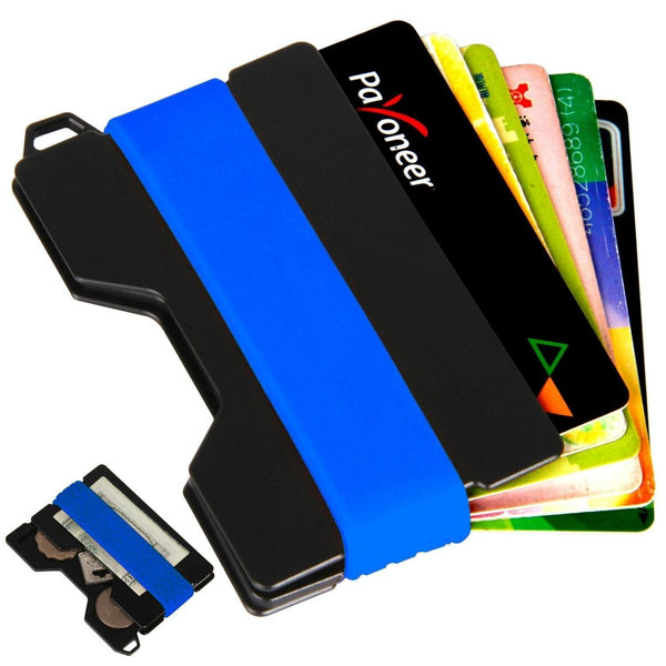 Rfid Card Holder & Edc Wallet Anti Theft Aluminum Alloy Blue Wallets