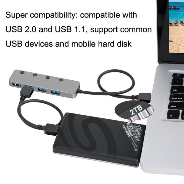Usb 3.0 4 Port Type C Aluminum Alloy Hub 120Cm Cable Usb Cables Hubs & Adapters