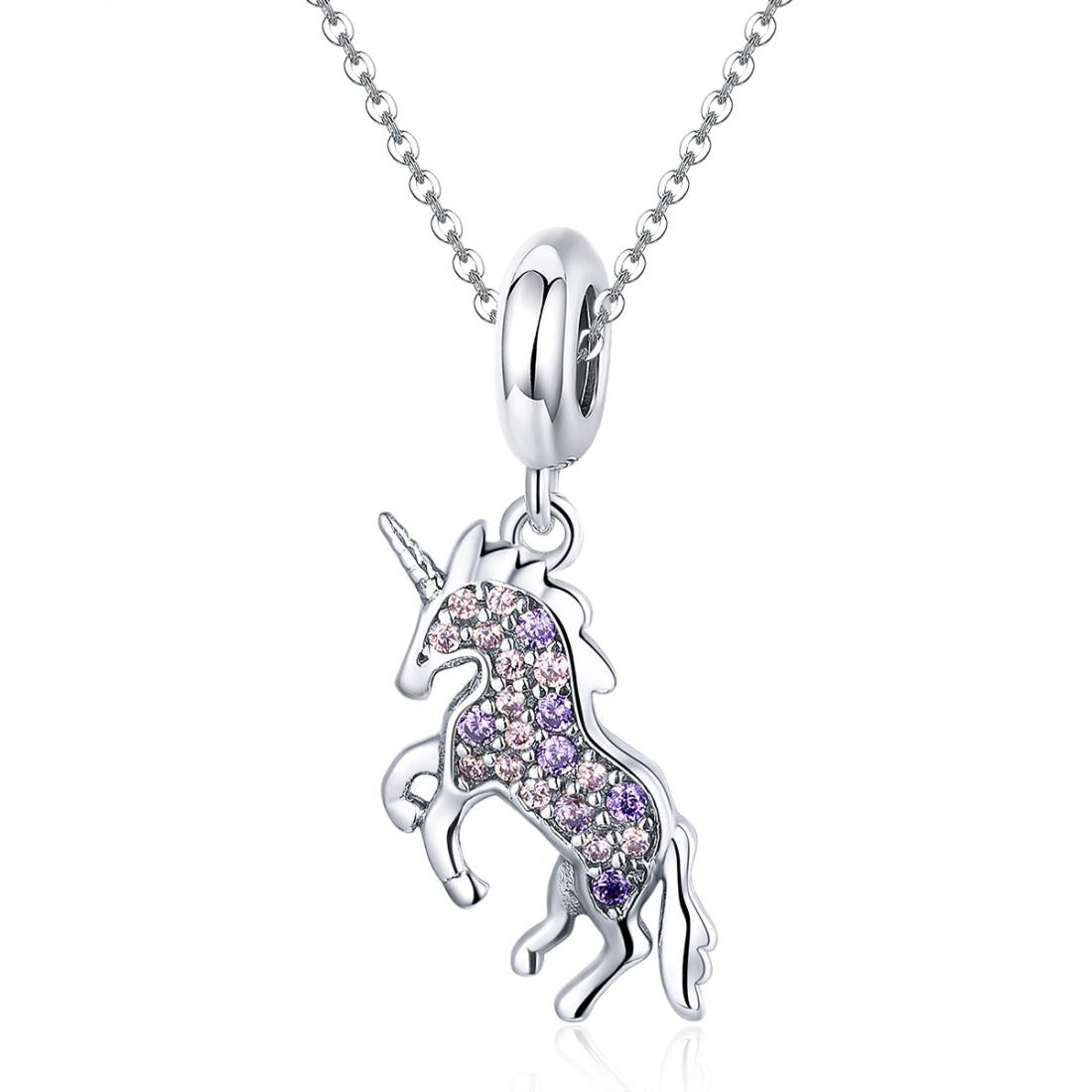 925 Sterling Silver Unicorn Diy Beaded Bracelet Necklace Set Pendant Beads Style + Charms & Pendants